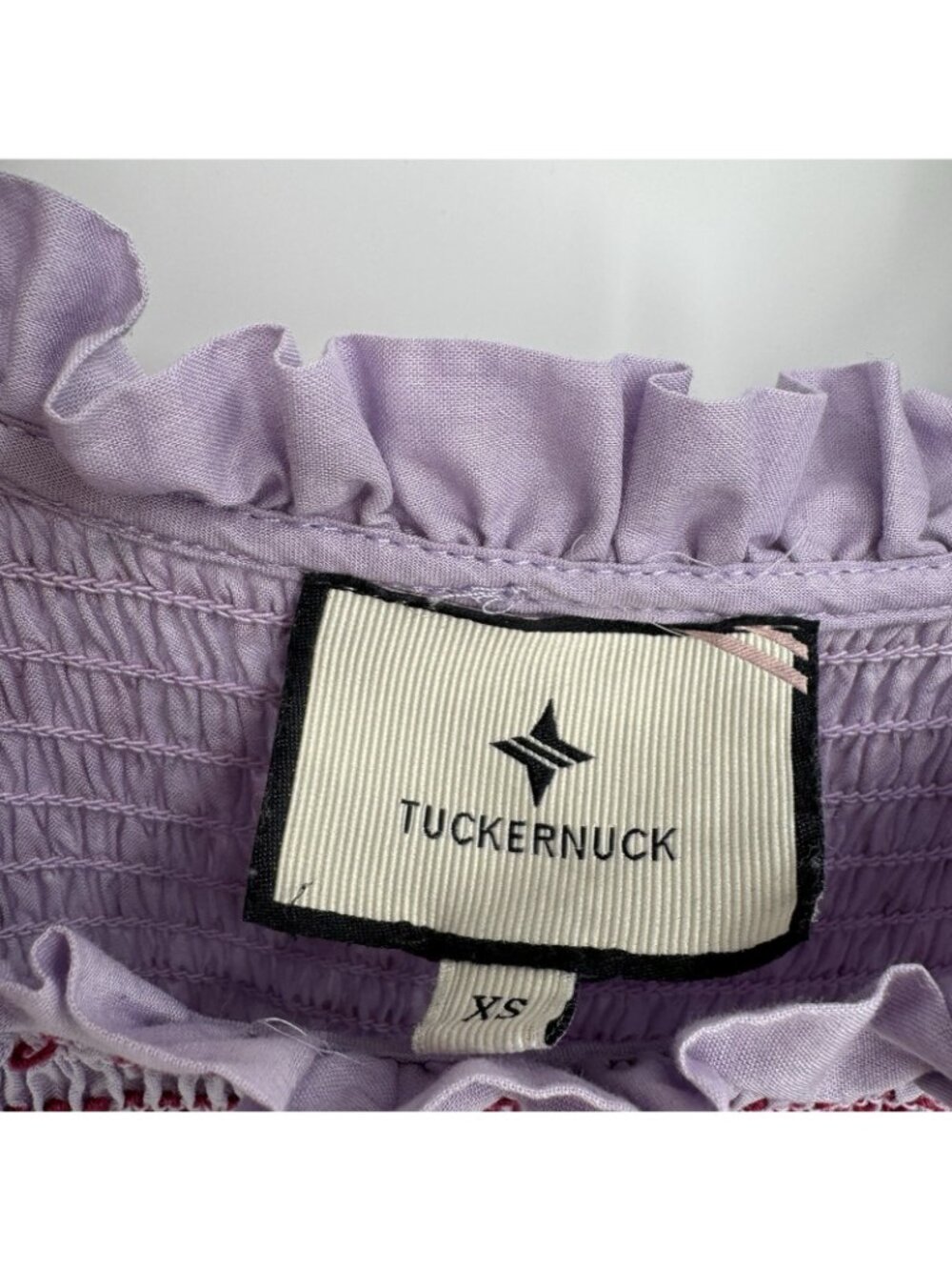 Tuckernuck Lavender Mallie Midi Dress sz XS 100% Cotton Smocked Purple *READ* - Picture 5 of 16